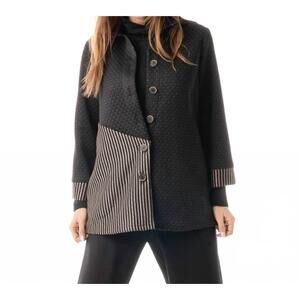 NEW PURE ESSENCE two-tone jacket in black/mocha